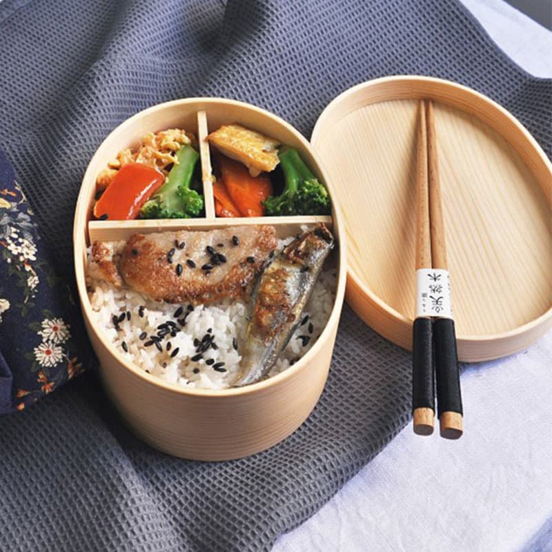 天然木目調弁当箱