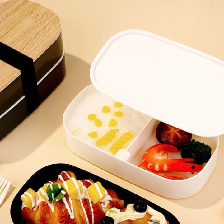 天然竹蓋縦型弁当箱専用箸付き