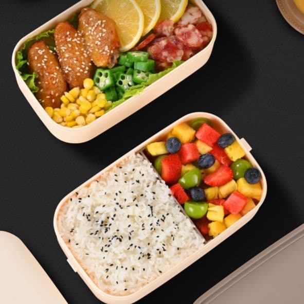 二段式仕切り付き電子レンジ対応弁当箱