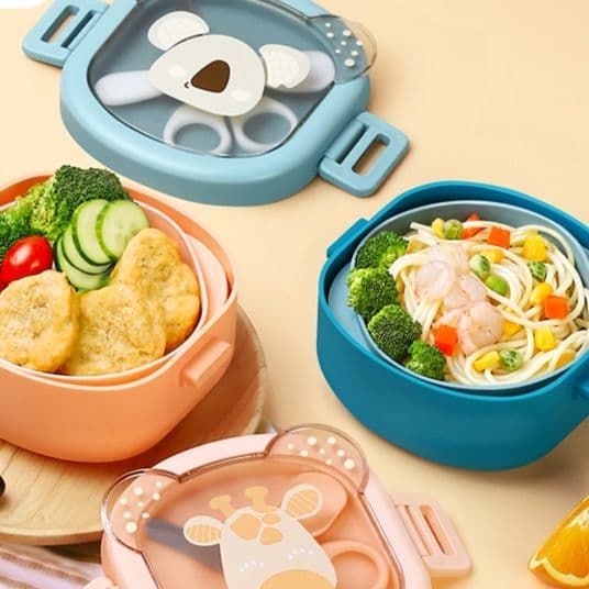 デザイン付き子ども用電子レンジ対応弁当箱