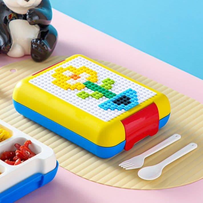 ブロック遊び付き仕切り型子供用弁当箱