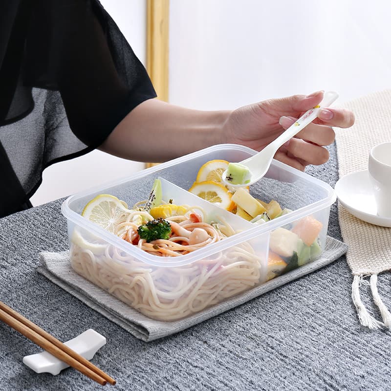 透明仕切り付きスリム弁当箱