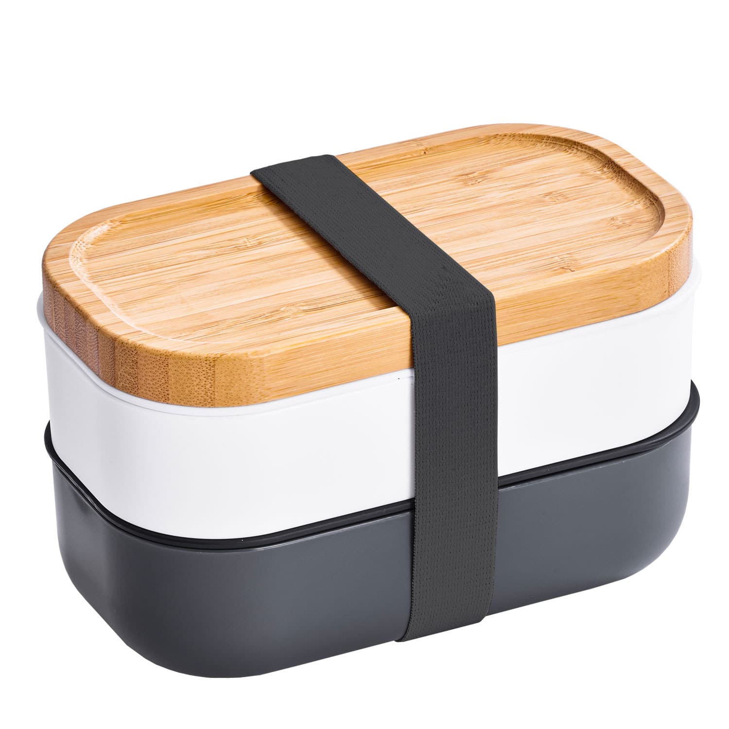 竹蓋付き二段式弁当箱