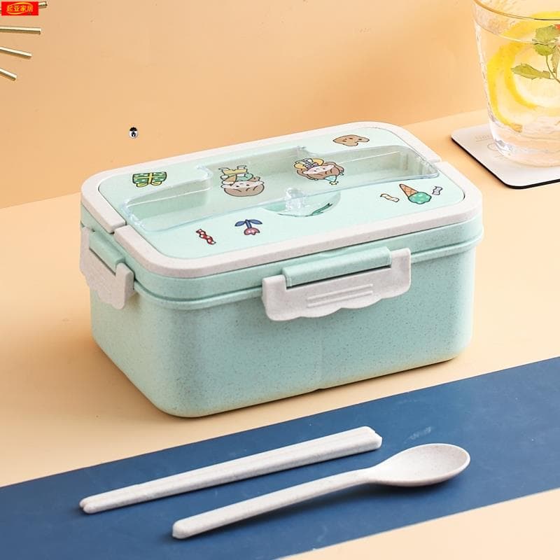 かわいいキャラクターシール付き縦型弁当箱