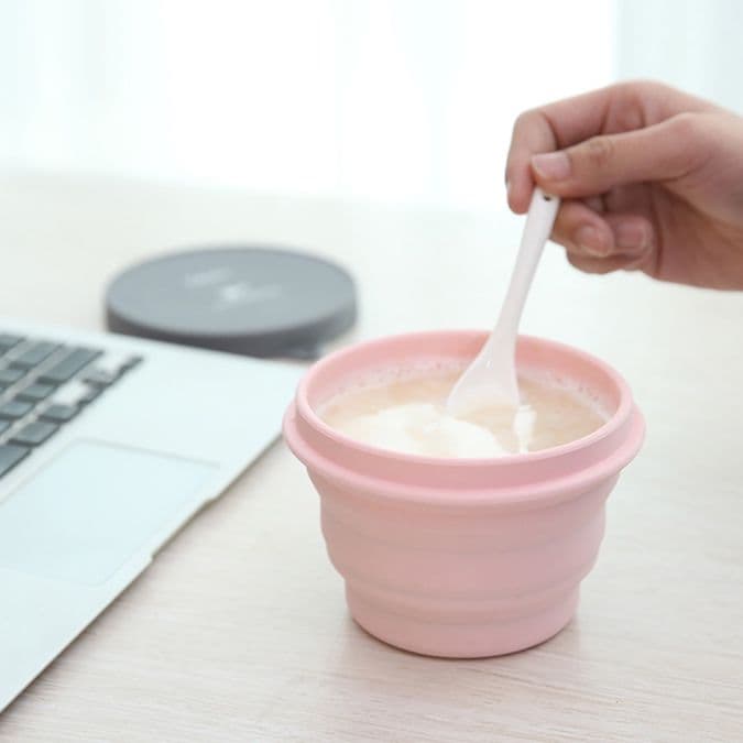 折りたたみ式シリコン製携帯用弁当箱
