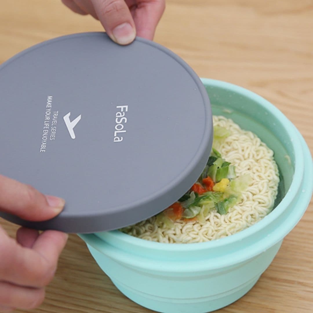 折りたたみ式シリコン製携帯用弁当箱